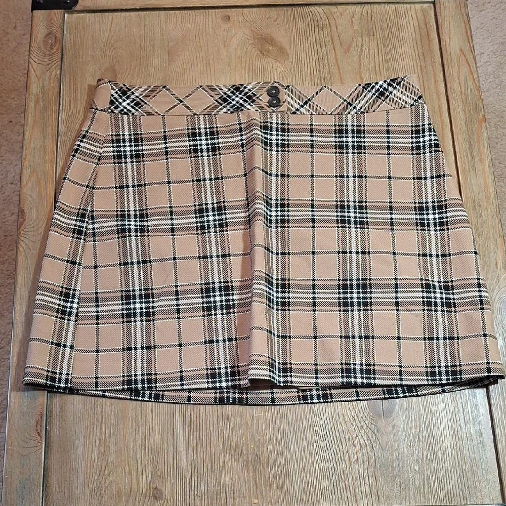 Express Cream A-line Mini Skirt Pleated Casual